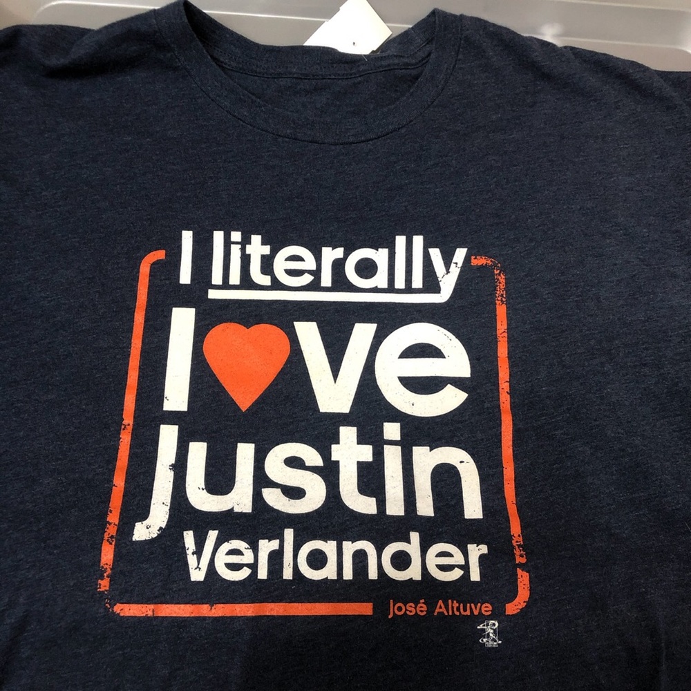 HOUSTON ASTROS "ALTUVE" Size 2XL T-SHIRT ("I Love Justin Verlander" quote)